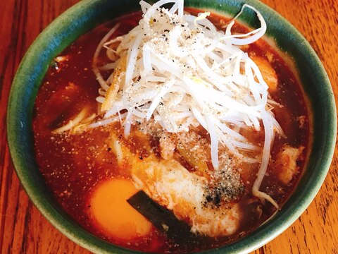 キムチ鍋の残りでラーメン